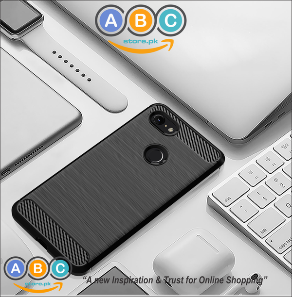 Google Pixel 3 Case, Brushed Texture TPU Shockproof Back Cover