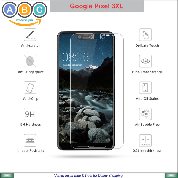 Google Pixel 3 XL, Polished Tempered 2.5D 9H Glass Screen Protector