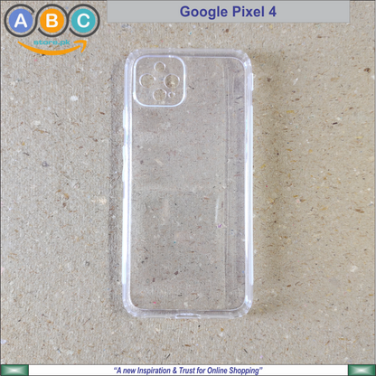 Google Pixel 4, Soft TPU with Dust Plugs (NO Corner Bumpers) Ultra Clear Back Cover