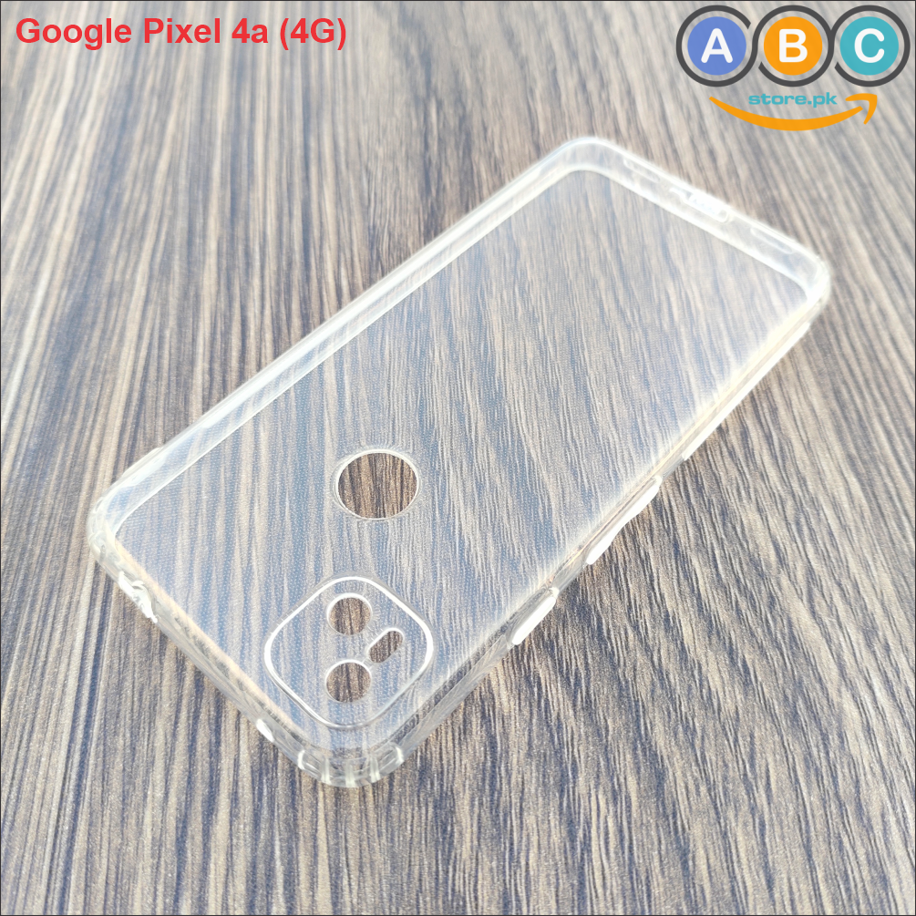 Google Pixel 4a (4G), Soft TPU with Dust Plugs (NO Corner Bumpers) Ultra Clear Back Cover