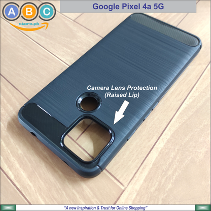 Google Pixel 4a (5G) Case, Brushed Texture TPU Shockproof Back Cover
