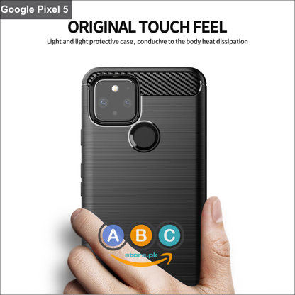 Google Pixel 5 Case, Brushed Texture TPU Shockproof Back Cover