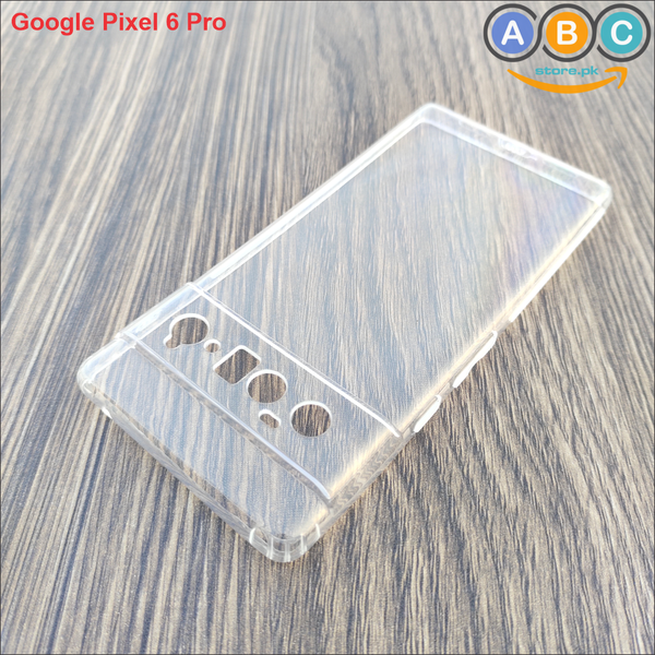 Google Pixel 6 Pro, Soft TPU with Dust Plugs (NO Corner Bumpers) Ultra Clear Back Cover