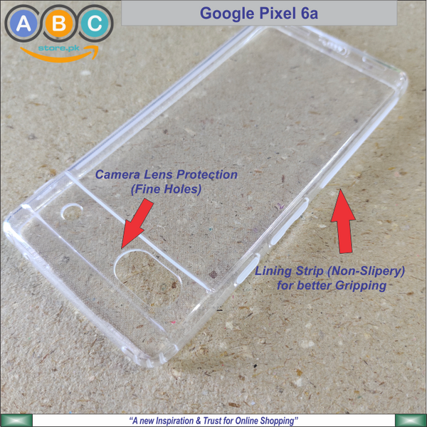 Google Pixel 6a Case, Soft TPU Ultra-Clear with Dust Plugs (NO Corner Bumpers) Back Cover