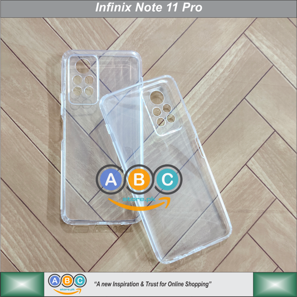 Infinix Note 11 Pro Case, Soft TPU Ultra-Clear with Dust Plugs (NO Corner Bumpers) Back Cover