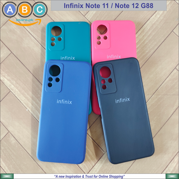 Infinix Note 11 / Note 12 (G88) Case, Liquid Silicone Official (Brand Logo) Lens Protective Back Cover