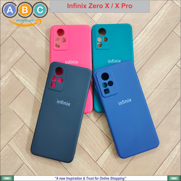 Infinix Zero X/X Pro Case, Liquid Silicone Official (Brand Logo) Lens Protective Back Cover