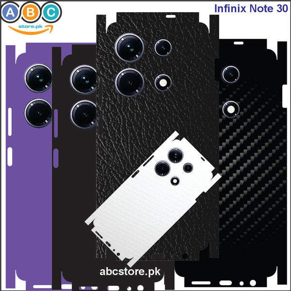 Infinix Note 30, Glossy/Matte/Carbon/Leather Textured Full Back Protection Phone Vinyl Wrap