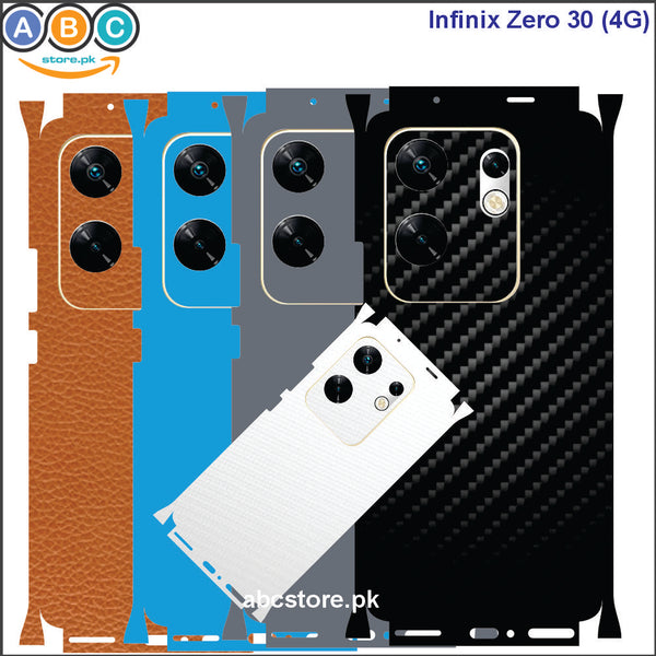 Infinix Zero 30 (4G), Glossy/Matte/Carbon/Leather Textured Full Back Protection Phone Vinyl Wrap