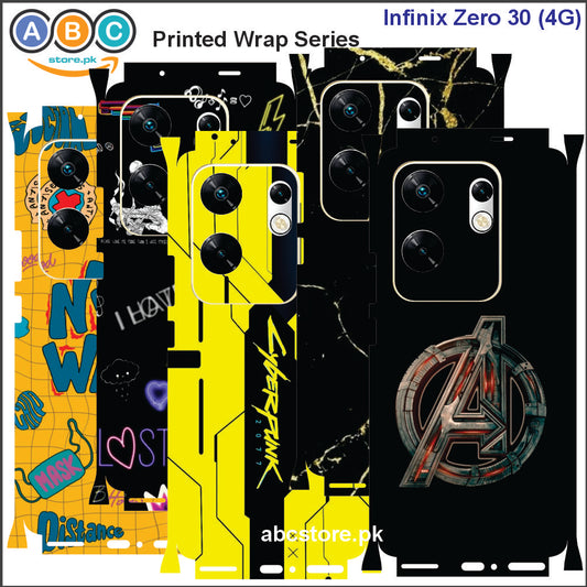 Infinix Zero 30 (4G), Printed Full Back Protection Phone Vinyl Wrap