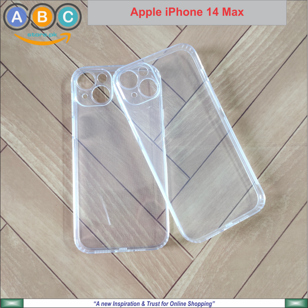 Apple iPhone 14 Max (Plus) Case, Soft TPU Ultra-Clear with Dust Plugs (NO Corner Bumpers) Back Cover