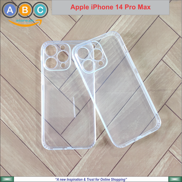 Apple iPhone 14 Pro Max Case, Soft TPU Ultra-Clear with Dust Plugs (NO Corner Bumpers) Back Cover