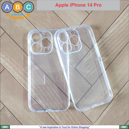 Apple iPhone 14 Pro Case, Soft TPU Ultra-Clear with Dust Plugs (NO Corner Bumpers) Back Cover