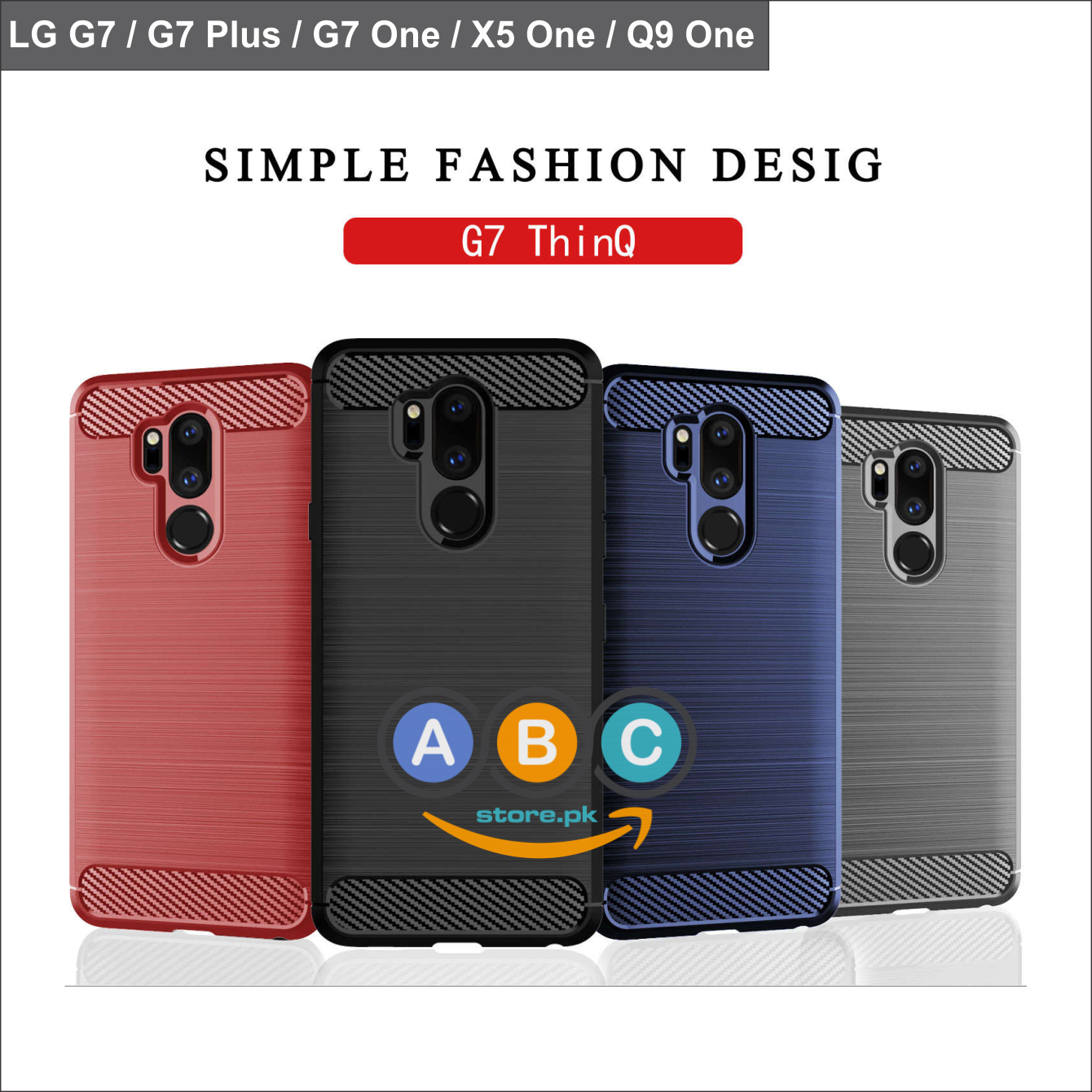 LG G7 / G7 Plus / G7 One / X5 One / Q9 One Case, Brushed Texture TPU Shockproof Back Cover