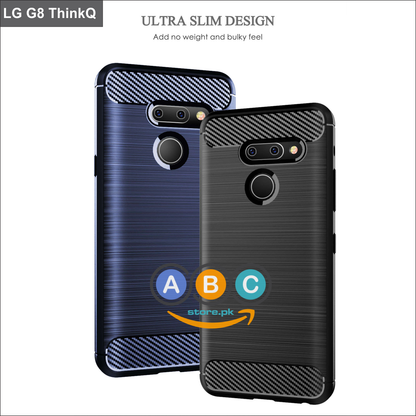 LG G8 Case, Brushed Texture TPU Shockproof Back Cover