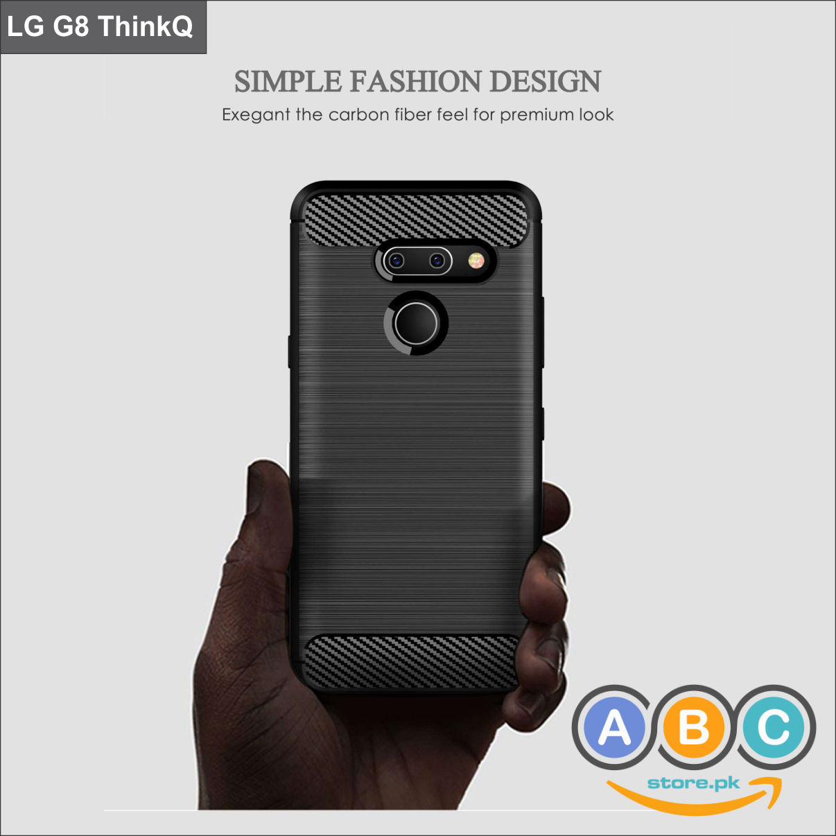 LG G8 Case, Brushed Texture TPU Shockproof Back Cover