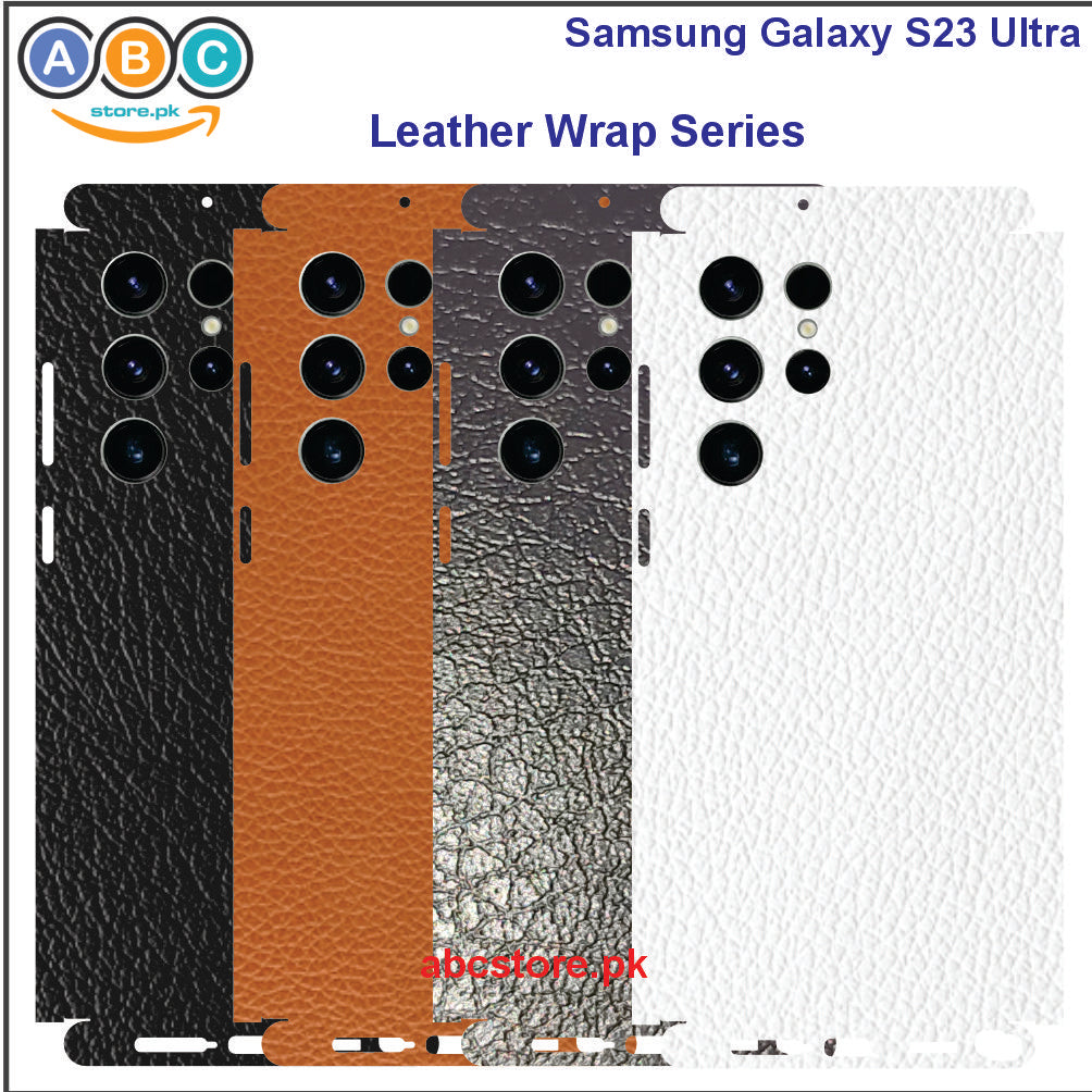 Samsung Galaxy S23 Ultra, Glossy/Matte/Carbon/Leather Textured Full Back Protection Phone Vinyl Wrap