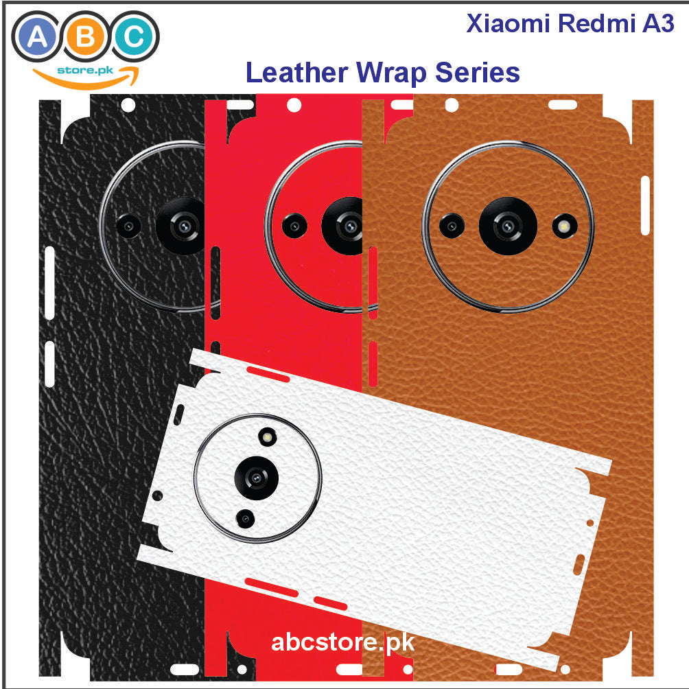 Xiaomi Redmi A3, Glossy/Matte/Carbon/Leather Textured Full Back Protection Phone Vinyl Wrap