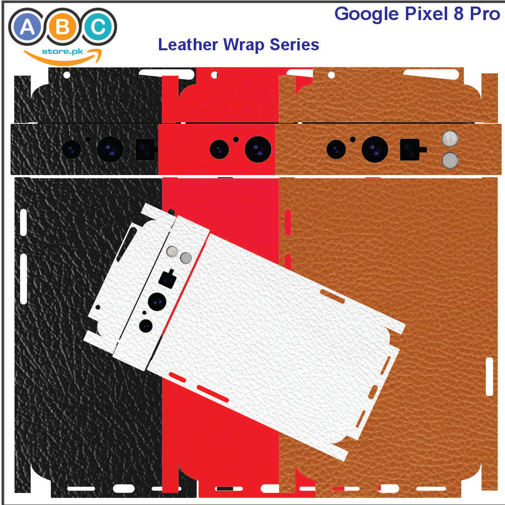 Google Pixel 8 Pro, Glossy/Matte/Carbon/Leather Textured Full Back Protection Phone Vinyl Wrap