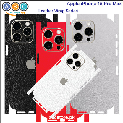 Apple iPhone 15 Pro Max, Glossy/Matte/Carbon/Leather Textured Full Back Protection Phone Vinyl Wrap