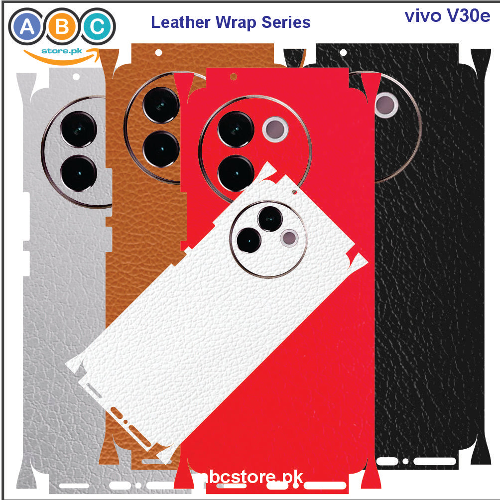 vivo V30e, Glossy/Matte/Carbon/Leather Textured Full Back Protection Phone Vinyl Wrap