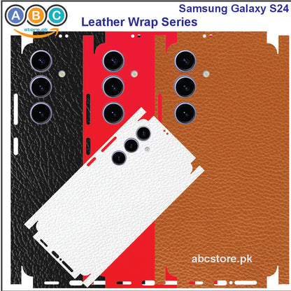 Samsung Galaxy S24, Glossy/Matte/Carbon/Leather Textured Full Back Protection Phone Vinyl Wrap