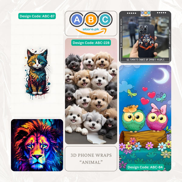 3D Animal Mobile Wraps for All Phone Brands/Models