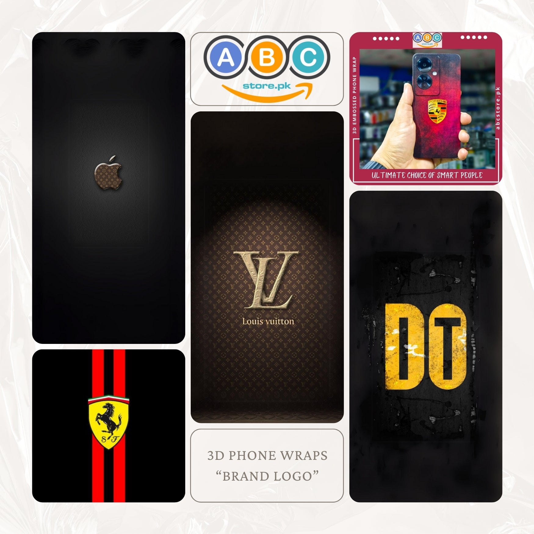 Phone Raps 3D Brand Logo Mobile Wraps for All Phone Brands/Models – ABC Store
