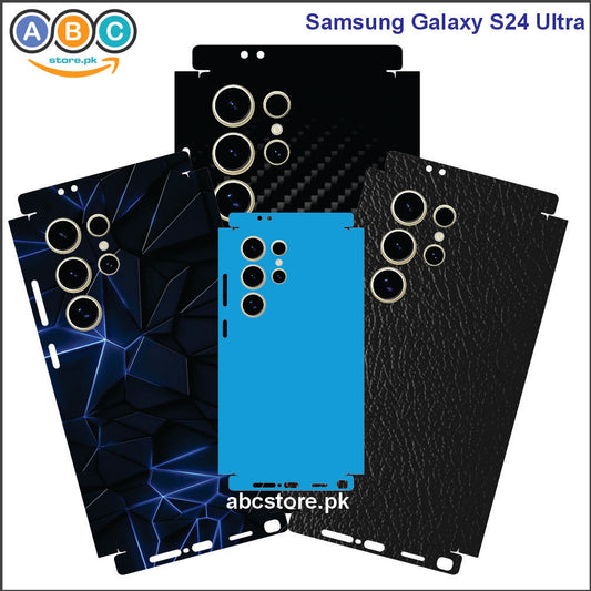Samsung Galaxy S24 Ultra, Glossy/Matte/Carbon/Leather Textured Full Back Protection Phone Vinyl Wrap