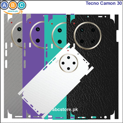 Tecno Camon 30, Glossy/Matte/Carbon/Leather Textured Full Back Protection Phone Vinyl Wrap