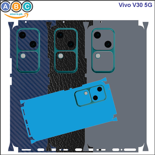 Vivo V30, Glossy/Matte/Carbon/Leather Textured Full Back Protection Phone Vinyl Wrap