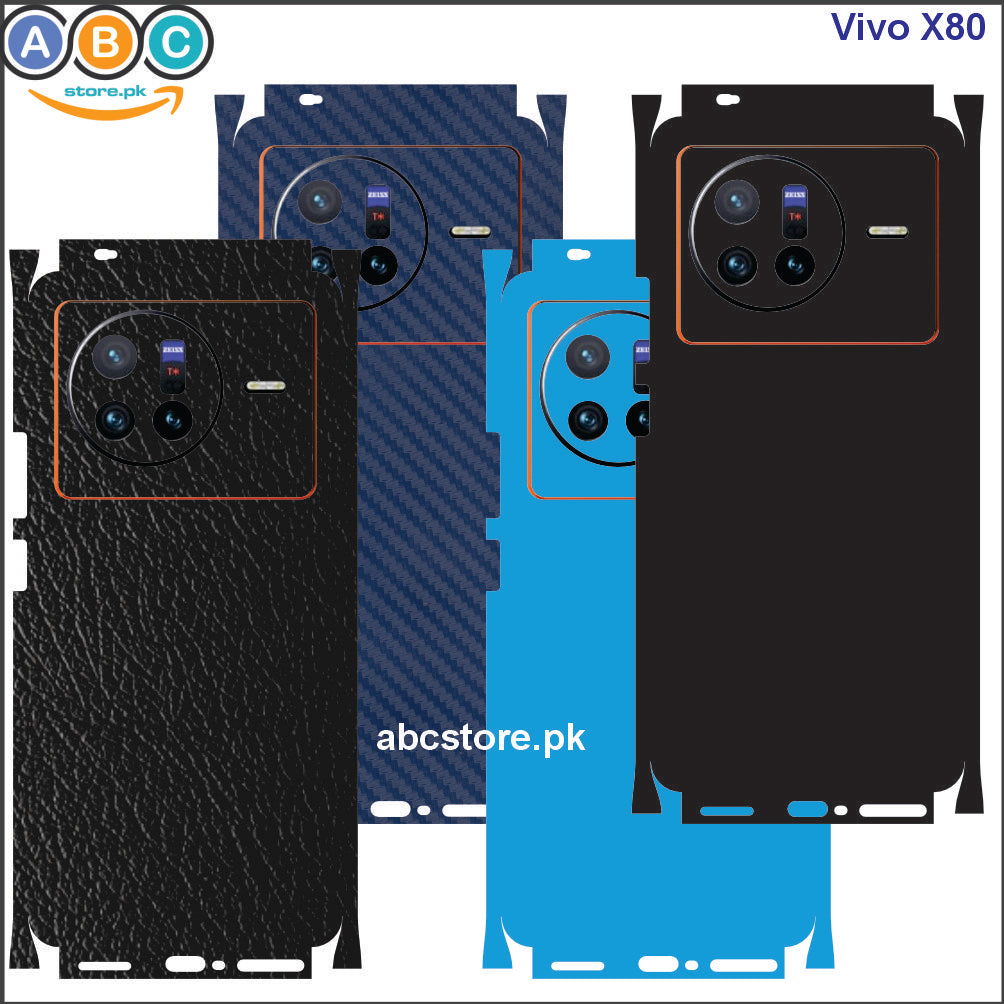 Vivo X80, Glossy/Matte/Carbon/Leather Textured Full Back Protection Phone Vinyl Wrap