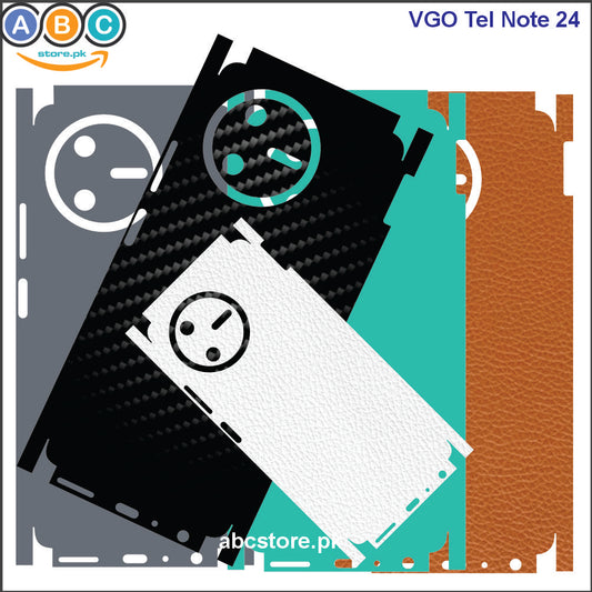 VGO Tel Note 24, Glossy/Matte/Carbon/Leather Textured Full Back Protection Phone Vinyl Wrap