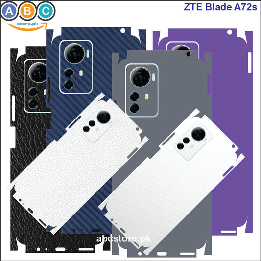 ZTE Blade A72s Glossy/Matte/Carbon/Leather Textured Full Back Protection Phone Vinyl Wrap