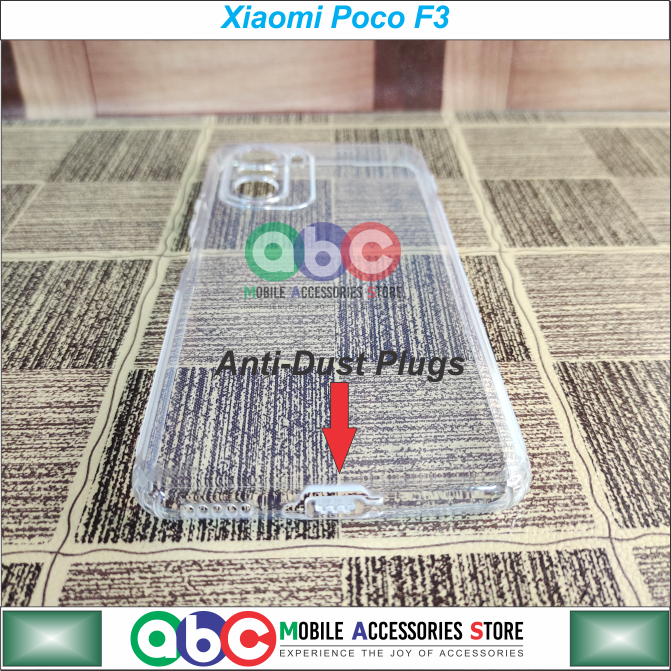 Xiaomi Poco F3 Case, Soft TPU with Dust Plugs (NO Corner Bumpers) Ultra Clear Back Cover