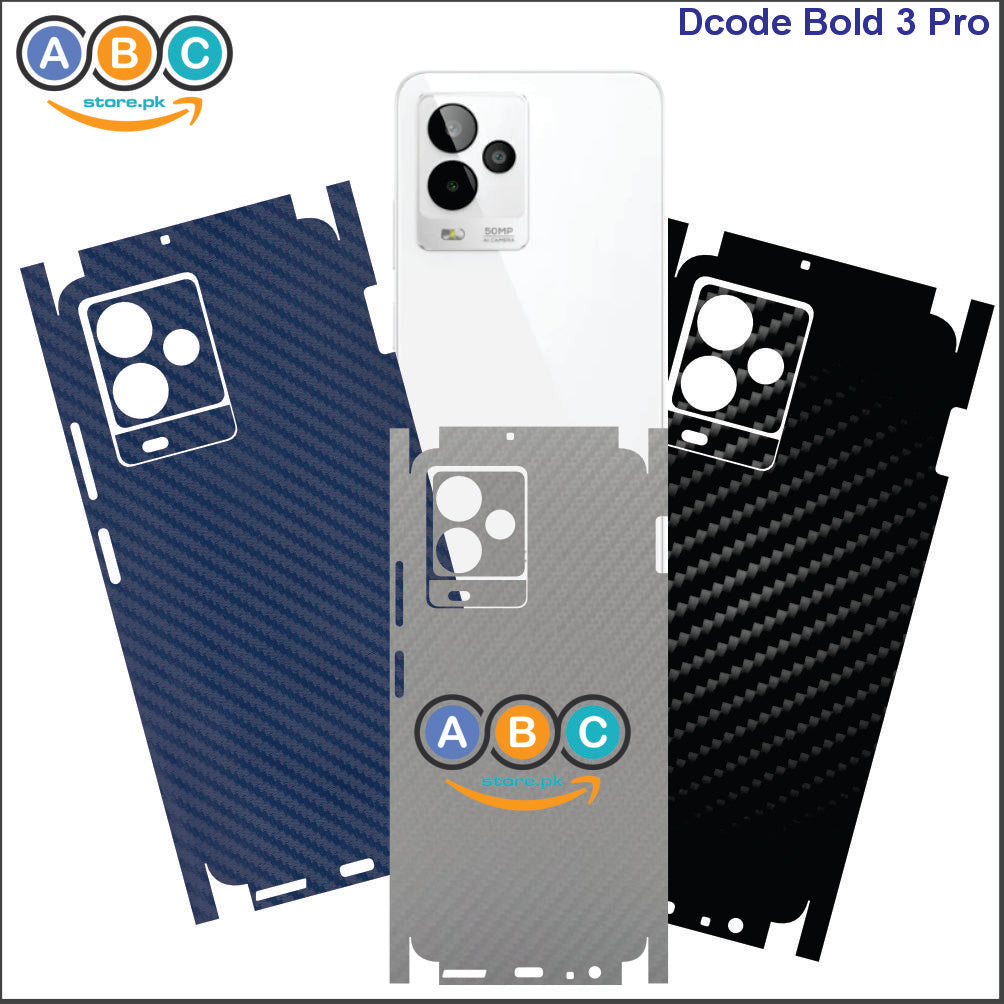 Dcode Bold 3 Pro, Glossy/Matte/Carbon/Leather Textured Full Back Prote ...