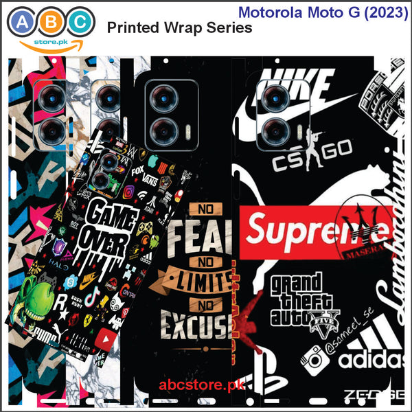 Motorola Moto G (2023), Printed Full Back Protection Phone Vinyl Wrap