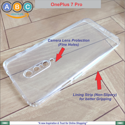 OnePlus 7 Pro Case, Soft TPU Ultra-Clear with Dust Plugs (NO Corner Bumpers) Back Cover