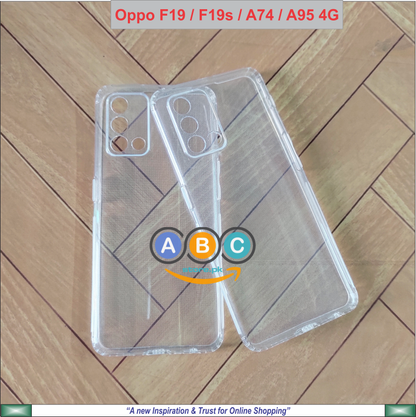 Oppo F19 / F19s / A74 / A95 4G Case, Soft TPU with Dust Plugs (NO Corner Bumpers) Ultra Clear Back Cover
