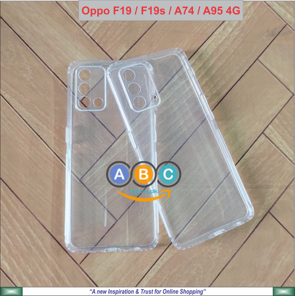 Oppo F19 / F19s / A74 / A95 4G Case, Soft TPU with Dust Plugs (NO Corner Bumpers) Ultra Clear Back Cover