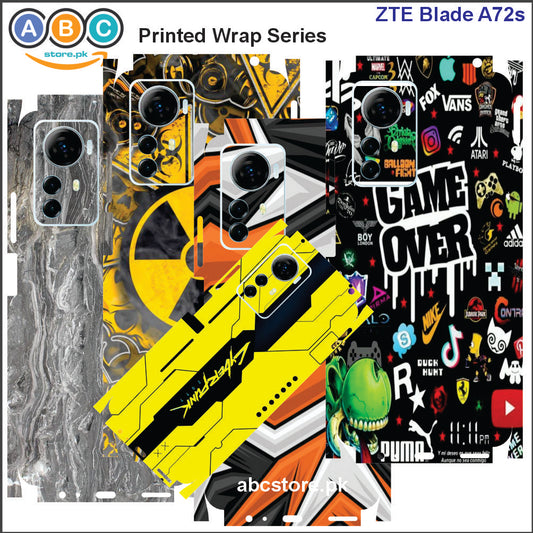 ZTE Blade A72s Printed Full Back Protection Phone Vinyl Wrap