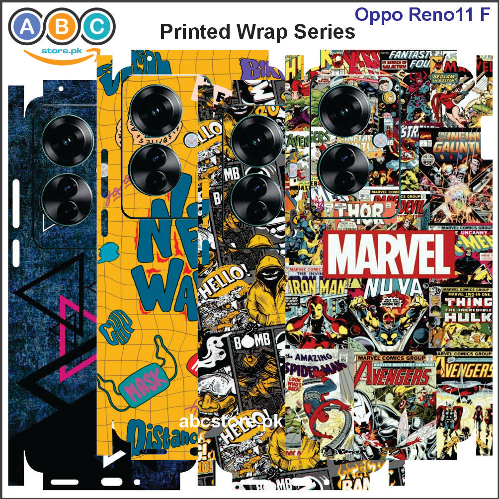 Oppo Reno 11F, Printed Full Back Protection Phone Vinyl Wrap