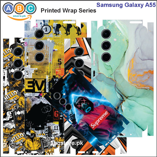 Samsung Galaxy A55, Printed Full Back Protection Phone Vinyl Wrap