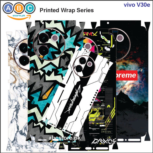 Vivo V30e, Printed Full Back Protection Phone Vinyl Wrap