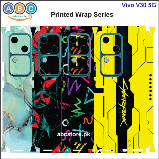 Vivo V30, Printed Full Back Protection Phone Vinyl Wrap