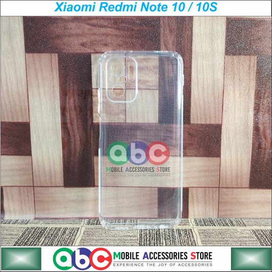 Xiaomi Redmi Note 10 / Note 10S (4G) Case, Soft TPU with Dust Plugs (NO Corner Bumpers) Ultra Clear Back Cover