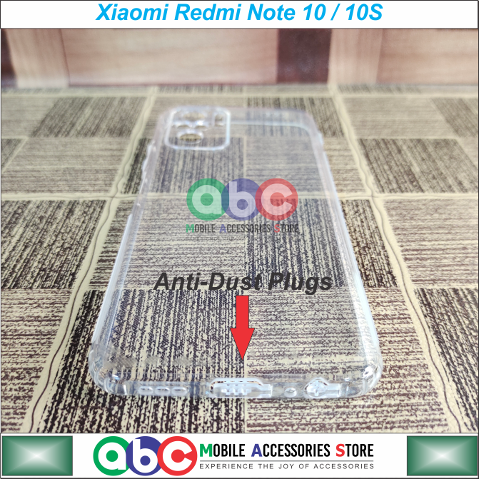Xiaomi Redmi Note 10 / Note 10S (4G) Case, Soft TPU with Dust Plugs (NO Corner Bumpers) Ultra Clear Back Cover