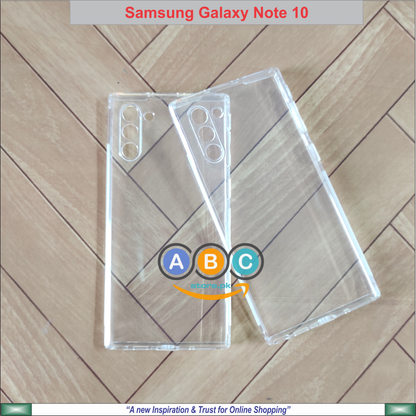 Samsung Galaxy Note 10 Case, Soft TPU with Dust Plugs (NO Corner Bumpers) Ultra Clear Back Cover