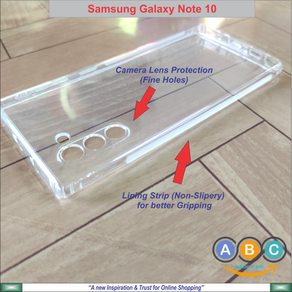 Samsung Galaxy Note 10 Case, Soft TPU with Dust Plugs (NO Corner Bumpers) Ultra Clear Back Cover