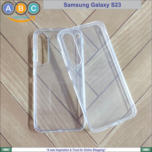 Samsung Galaxy S23 Case, Soft TPU Ultra-Clear with Dust Plugs (NO Corner Bumpers) Back Cover